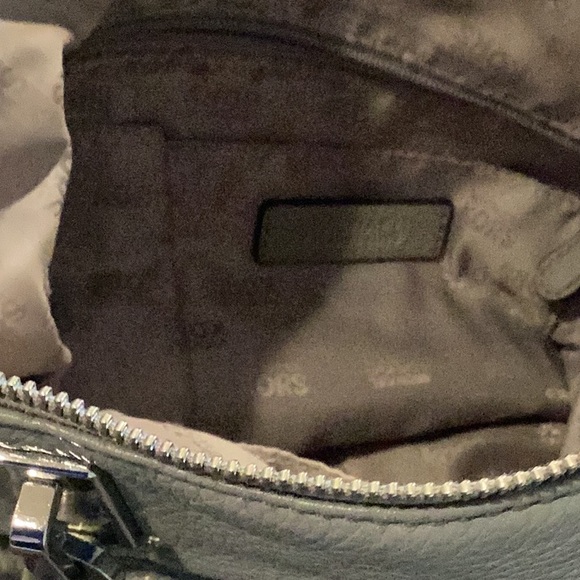 Michael Kors gray two way bag, EUC. Silver hardware. Includes crossbody strap. - Picture 8 of 13